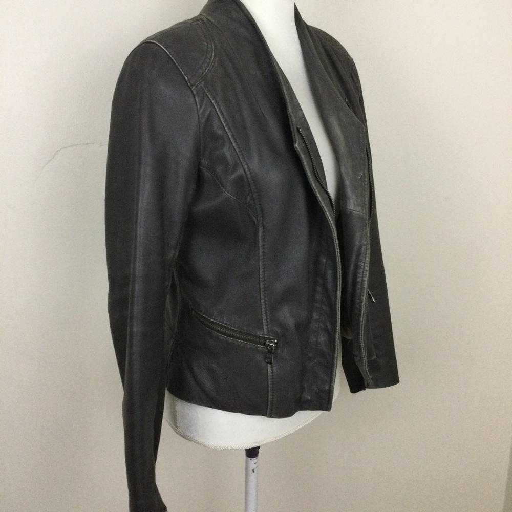 Marc New York Andrew Marc Leather Jacket Taupe Size S - Picture 5 of 7